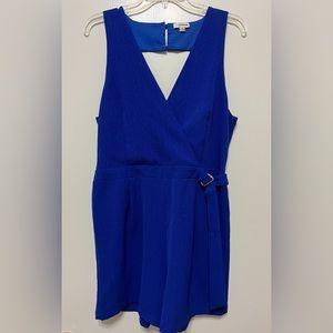 STOREE Textured, royal blue backless romper